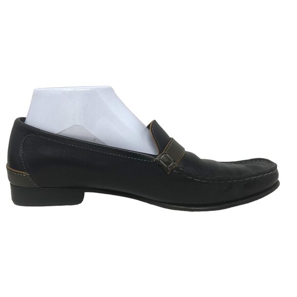 Cole Haan‎ Black Green Leather Moc Toe Loafer Leather Sole Size 9B - Picture 4 of 9